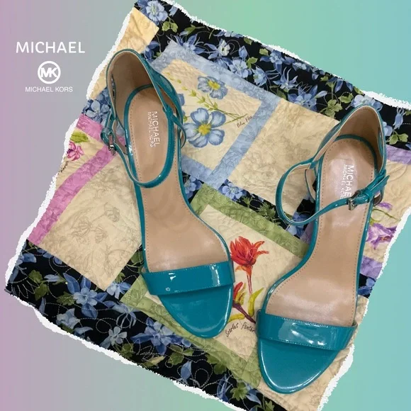 MICHAEL Michael Kors Teal Heels NWOT - Picture 2 of 5